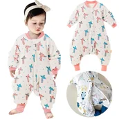 Śpiworki dla dzieci - PIŻAMA DLA DZIECI PAJACYK DO SPANIA SWADDLE UP ŚPIWOREK ROZPINANY BAWEŁNA 90 - miniaturka - grafika 1