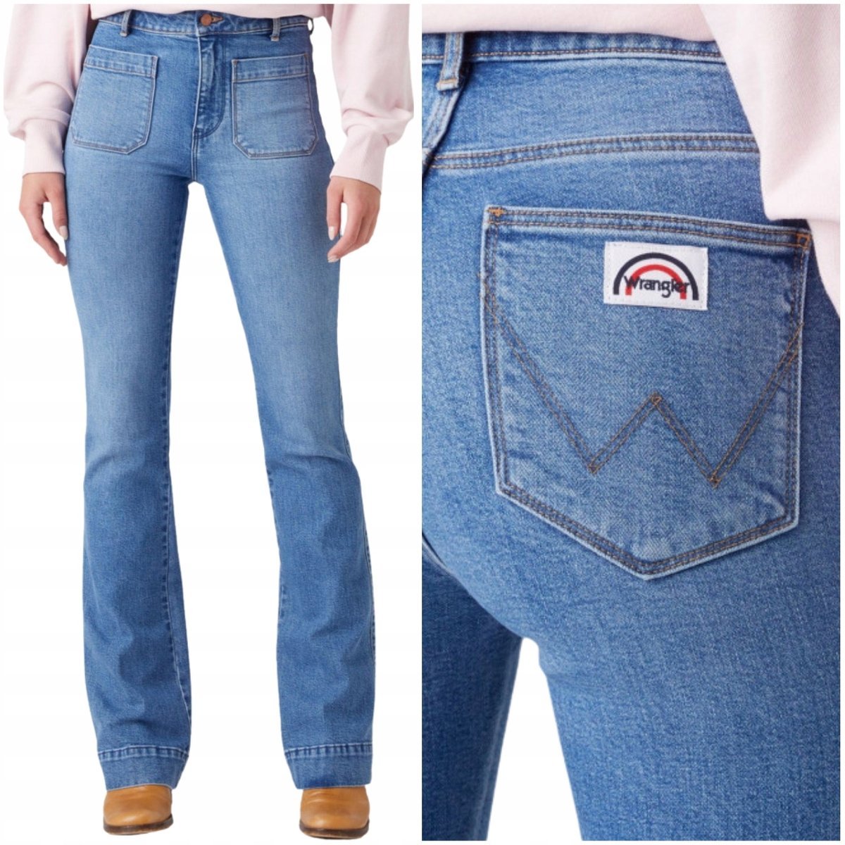 Wrangler FLARE Morticia DżINS damskie spodnie jeansowe dzwony W27 L32