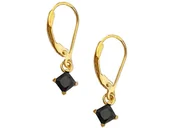 Kolczyki - Srebrne Kolczyki 925 Złocone Z Czarną Drobną Cyrkonią Na Prezent - miniaturka - grafika 1