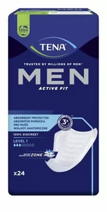 Wkładki anatomiczne TENA Men Active Fit Level 1, 24 szt. - Wkładki higieniczne - miniaturka - grafika 1