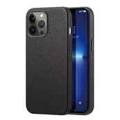 Etui i futerały do telefonów - Dux Ducis Roma skórzane etui do iPhone 13 Pro Max elegancki pokrowiec z naturalnej skóry czarny - miniaturka - grafika 1
