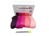 Dekoratorstwo - Wełna merynos, zestaw kolorów, 3 igły: różowy - miniaturka - grafika 1