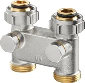 Zawory i kraniki - Oventrop tap block diverter piece, straight shape for swapped flow and return - miniaturka - grafika 1