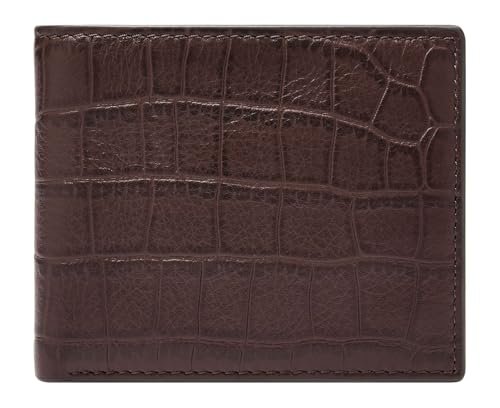 Fossil Derrick męski portfel z akcesoriami podróżnymi, brązowy, brązowy, S