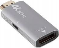 Złącza, przejściówki, adaptery - Adapter AV Lanberg Adapter Lanberg HDMI M -> Displayport F 4K srebrny - miniaturka - grafika 1
