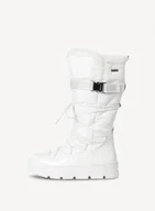 Śniegowce damskie - Tamaris Damskie Śniegowce Białe Wysokie na Zamek 36 Jla - miniaturka - grafika 1