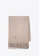 Apaszki i szaliki męskie - Szalik damski z frędzlami jednolity beżowy - miniaturka - grafika 1