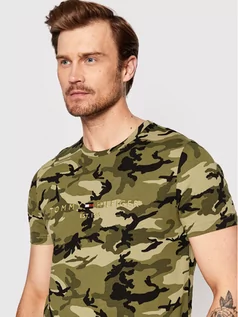 Koszulki męskie - Tommy Hilfiger T-Shirt Camo Logo MW0MW24545 Zielony Regular Fit - grafika 1