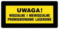 Akcesoria BHP - Naklejka: Uwaga! Widzialne i niewidzialne promieniowanie laserowe 20x40cm - miniaturka - grafika 1