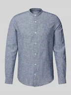 Koszule męskie - Koszula lniana o kroju slim fit ze stójką model ‘CAIDEN’ - miniaturka - grafika 1