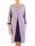 Sukienki - Wyszczuplająca, dwukolorowa sukienka damska z ozdobnymi guzikami 33063 - ModBiS - miniaturka - grafika 1