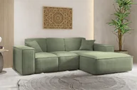 Narożniki - Sofa w kształcie L SIENA narożnik tkanina Poso jasnozielony prawy - miniaturka - grafika 1