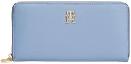 Portfele - Tommy Hilfiger Damski TH Distinct LRG ZA AW0AW17482 Zip Around Wallet, Niebieski (Brisk Blue), OS, Niebieski (Brisk Blue), One Size - miniaturka - grafika 1