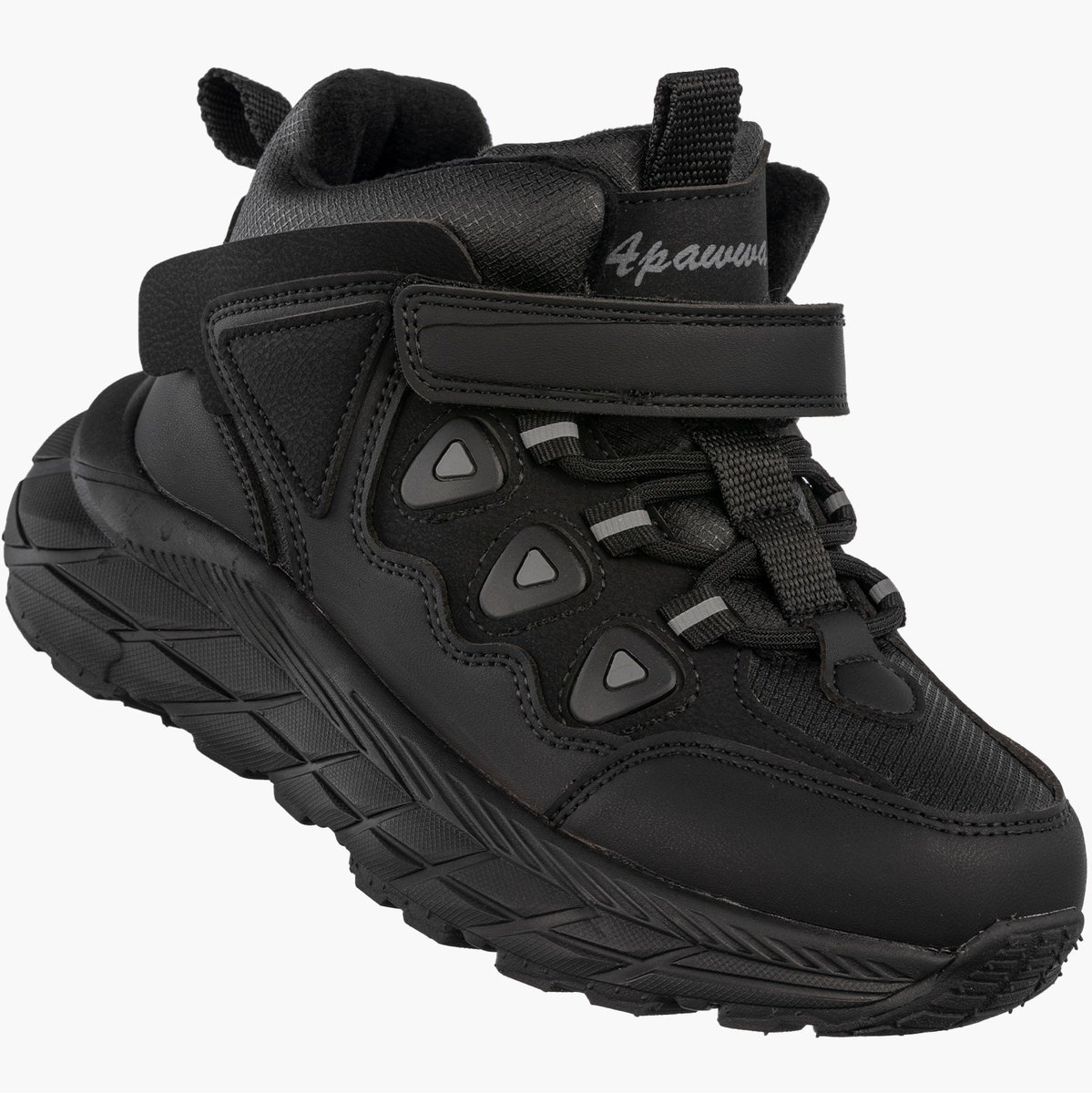 Sneakersy Chłopięce Trzewiki Zimowe Dziecięce Ocieplane Na Rzepy Czarne Apawwa Czarny 33
