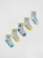 Skarpetki dla dzieci - Reserved - Skarpetki Smiley 5 pack - ciemnoszary - miniaturka - grafika 1