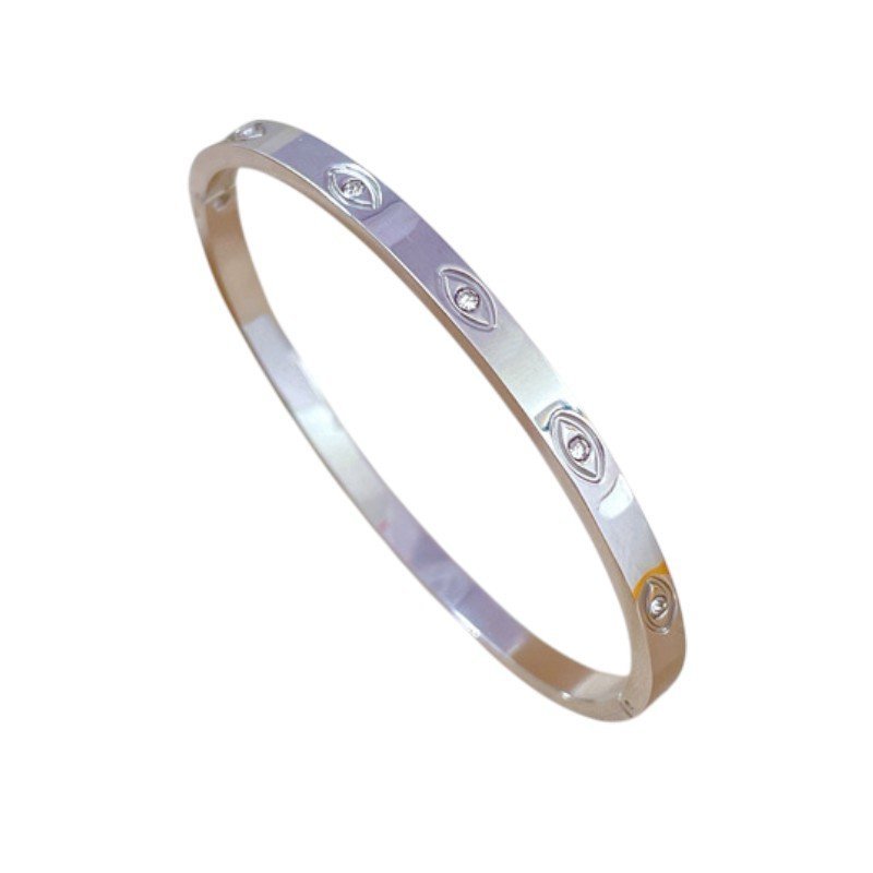 Bransoletka srebrny Oko z cyrkonią 60 mm