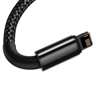 Kabel USB do Lightning Baseus Tungsten Gold, 2.4A, 1m (czarny) - Kable USB - miniaturka - grafika 3