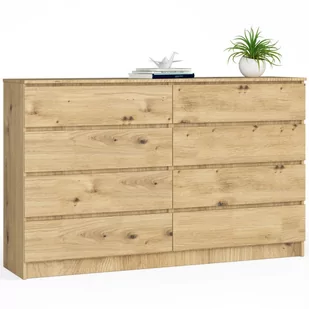 Komoda do salonu K 160 cm 8 szuflad - dąb artisan - Komody - miniaturka - grafika 1