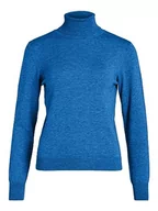 Koszulki i topy damskie - Vila Damski top z dzianiny z golfem, Lapis Blue, XS - miniaturka - grafika 1