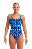Stroje kąpielowe - FUNKITA Strój kąpielowy damski jednoczęściowy DIAMOND BACK ONE PIECE gee a geo - miniaturka - grafika 1