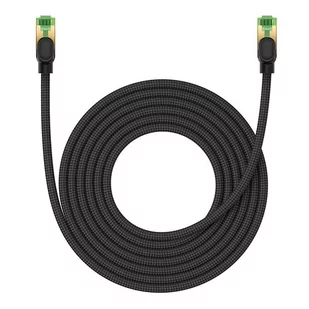 Kabel sieciowy w oplocie kat. 8 Baseus Ethernet RJ45, 40Gbps, 5m (czarny) - Kable miedziane - miniaturka - grafika 2