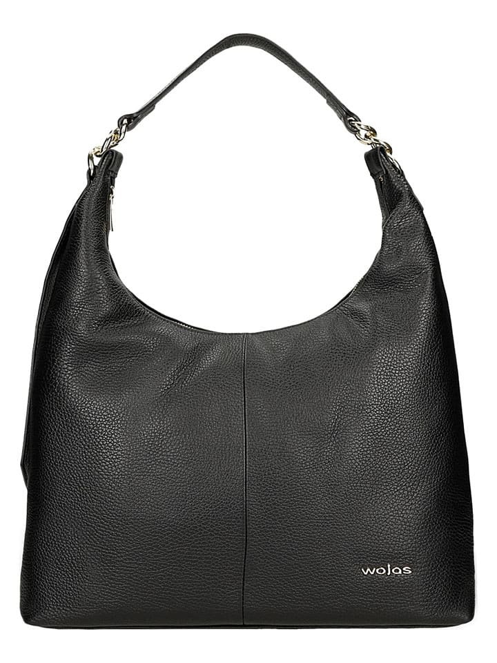 Wojas Skórzany shopper bag w kolorze czarnym - 44 x 26 x 11 cm
