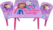 Zestawy mebli dla dzieci - KOCI DOMEK GABI STÓŁ STOLIK DLA DZIECI DREWNIANY 2 KRZESEŁKA MEBLE - miniaturka - grafika 1