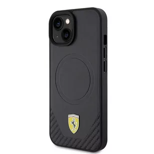Ferrari FEHMP15SPTEK iPhone 15 6.1" czarny/black hardcase Carbon Metal Logo MagSafe - Etui i futerały do telefonów - miniaturka - grafika 2
