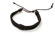 Bransoletki - Bransoletka Trzy Paski Wiązana Brązowa - miniaturka - grafika 1