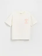 Koszulki dla chłopców - Reserved - Bawełniany t-shirt z nadrukiem - biały - miniaturka - grafika 1