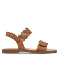 Buty dla dziewczynek - Sandały Geox J Sandal Karly Girl J4535G 054AJ C5B2U S Beżowy - miniaturka - grafika 1