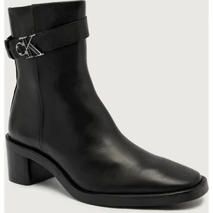 Calvin Klein Skórzane botki na słupku - Botki damskie - miniaturka - grafika 1