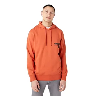 Wrangler Męska bluza z kapturem Slogan, GOLDEN Spice, L - Bluzy męskie - miniaturka - grafika 1