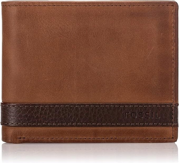 Fossil Portfel Skórzany Brązowy Mały Z Logo 1Żfd