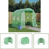 Szklarnie ogrodowe - The Living Store Szklarnia z ramą stalową zielona 4 m² 2x2x2 m - miniaturka - grafika 1