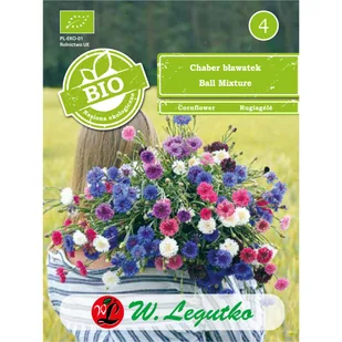 Chaber bławatek Ball Mixture nasiona 0.5g W. Legutko - Nasiona i cebule - miniaturka - grafika 1