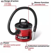 Odkurzacze przemysłowe - Einhell TC-AV 1830 D ODKURZACZ DO POPIOŁU - miniaturka - grafika 1