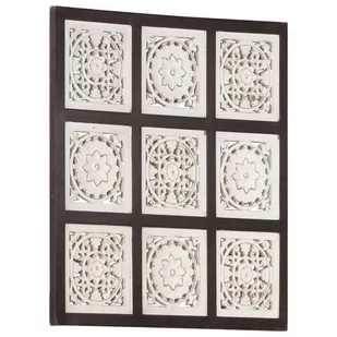 VidaXL Ręcznie rzeźbiony panel ścienny, MDF, 60x60x1,5 cm, brąz i biel 321654 - Płytki ceramiczne - miniaturka - grafika 1