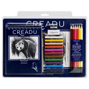 Creadu, Zestaw do rysowania 28 elementów - Kredki, ołówki, pastele i pisaki - miniaturka - grafika 1