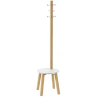 Wieszaki i stojaki - Umbra Wieszak stojący Pillar biały ze stołkiem 1014257-668 - miniaturka - grafika 1