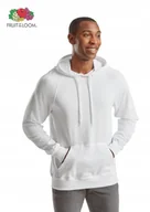 Bluzy męskie - FRUIT LOOM 62140 Bluza Męska z Kapturem Kangurka LIGHT BIAŁA Rozmiar: S - miniaturka - grafika 1