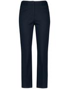 Spodnie damskie - GERRY WEBER Eleganckie elastyczne spodnie z rozcięciami na dole Niebieski 42/M - miniaturka - grafika 1