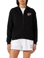Bluzy damskie - FILA Damska bluza z kapturem Strevi Graphic Logo Hooded Sweat, czarny, XL - miniaturka - grafika 1