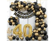 Urodziny dla dorosłych - Zestaw balonów do girlandy balonowej na czterdziestkę - 80 szt. - miniaturka - grafika 1