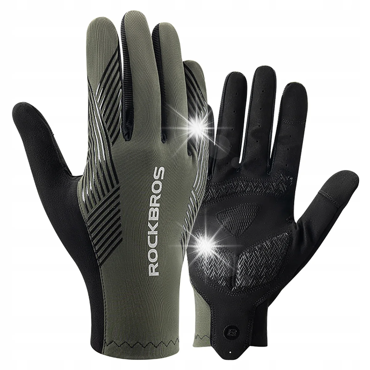 Rękawiczki rowerowe amortyzujące pełne rozmiar XXL - zielone