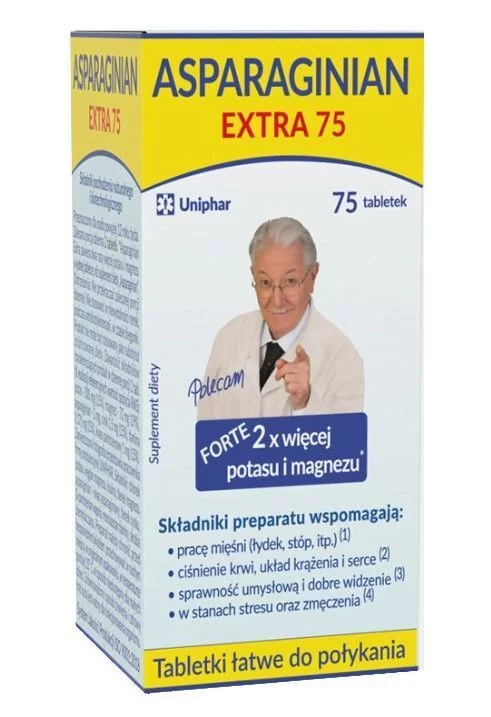 UNIPHAR SP Z O.O. Asparginian Magnezu Potasu 75 Tabletek