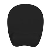 Podkładki na biurko - Podkładka pod mysz, ergonomiczna, pianka zapamiętująca kształt, czarna, Powerton - miniaturka - grafika 1