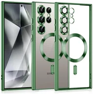 Etui i futerały do telefonów - Etui Supero magnetyczne tpuplating do Galaxy S23 Ultra, przezroczysto-zielone - miniaturka - grafika 1