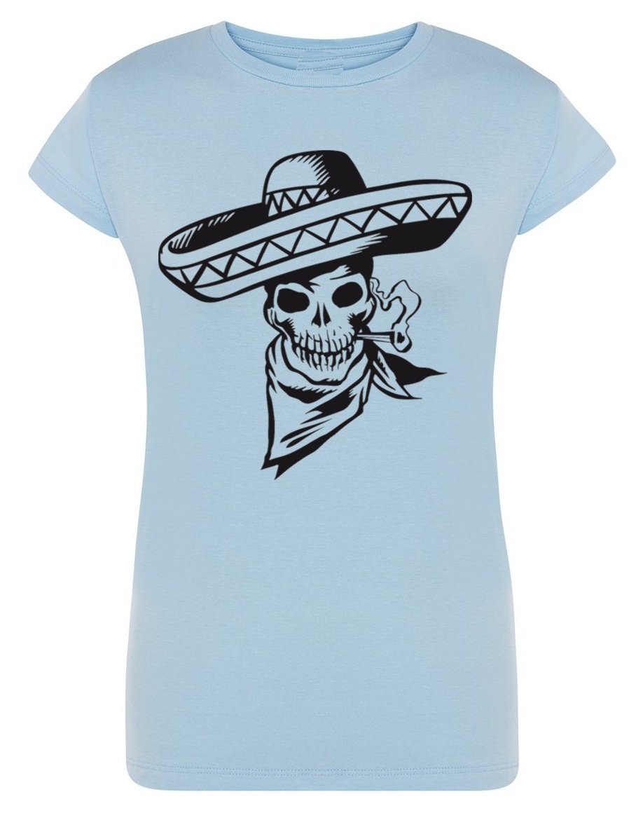 T-Shirt damski nadruk BANDYTA CZASZKA r.S