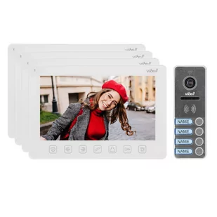 Zestaw wideodomofonowy 4-rodzinny, bezsłuchawkowy, kolor,  LCD 7 , menu OSD, sterowanie bramą, biały NOVEO MULTI4 OR-VID-EX-1065/W - Wideodomofony - miniaturka - grafika 1